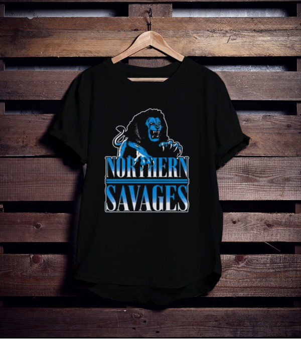 NORTHERN SAVAGES Roaring Blue Lion Emblem T-Shirt