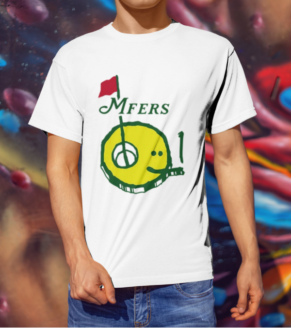 Mfers Sartosh Pitito Golf Flag Yellow Face T-Shirt
