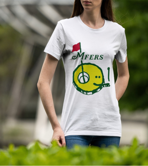 Mfers Sartosh Pitito Golf Flag Yellow Face T-Shirt