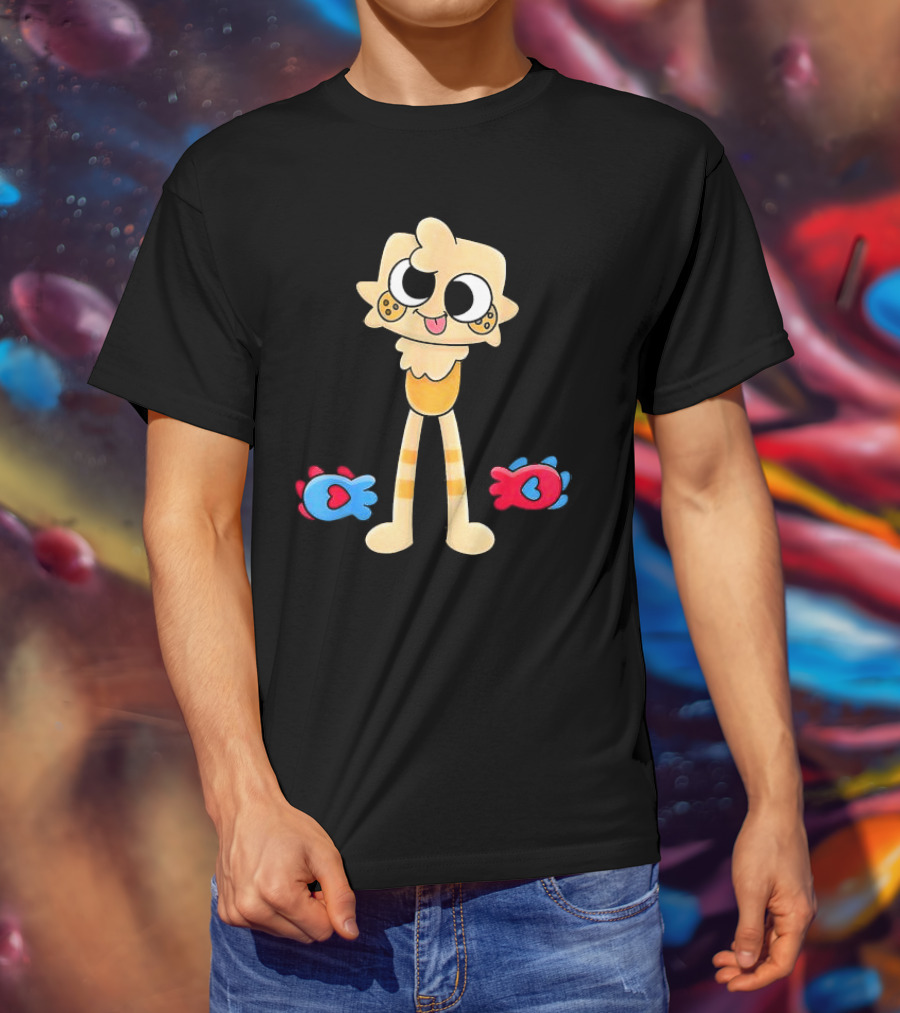 Dandy’s World Goob Costume For Kids And Adults Christmas Cartoon Character With Playful Fish Icons T-Shirt