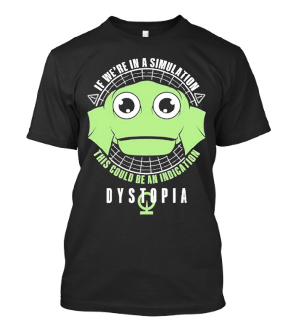 Simulation Indication Dystopia Wormstin Green Alien Face T-Shirt