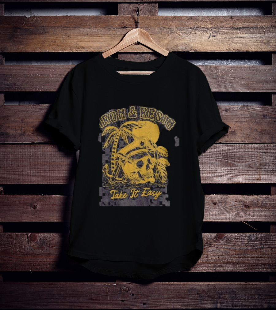 Iron And Resin Take It Easy Skull Palm Sunset T-Shirt