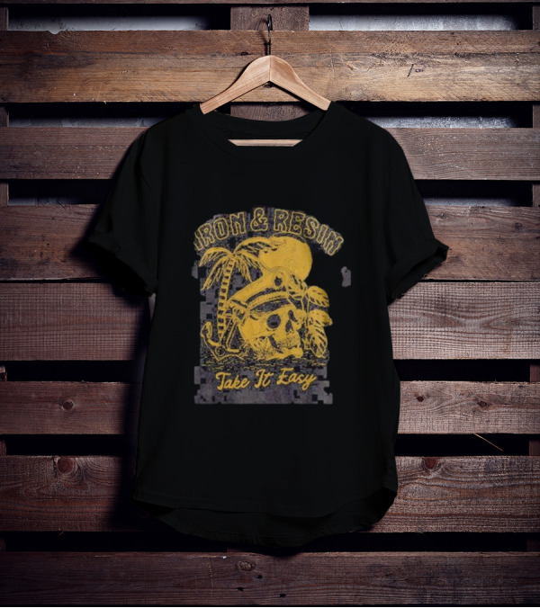 Iron And Resin Take It Easy Skull Palm Sunset T-Shirt