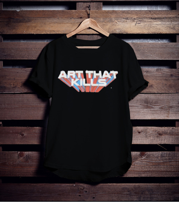 Art That Kills Gallery Dept Vintage Style Retro 3D Text T-Shirt