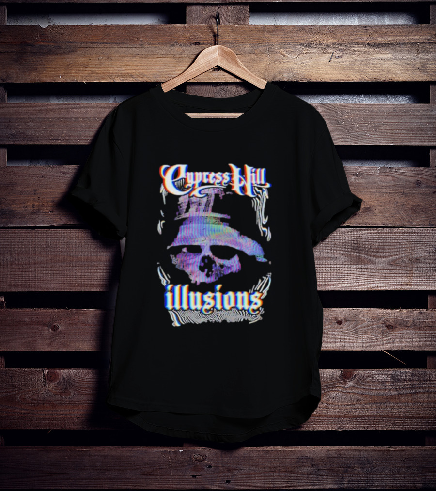 Cypress Hill Illusions Skull Trippy Glitch Effect T-Shirt
