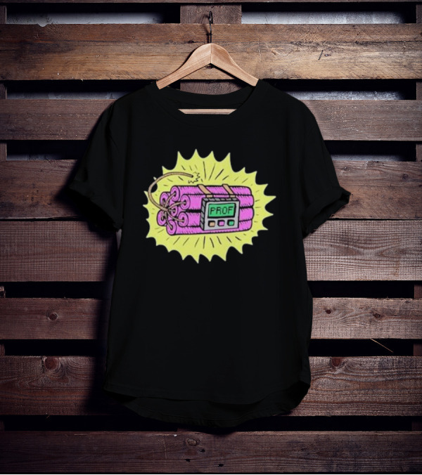 Prof Dynamite Cartoon Bomb Graphic T-Shirt