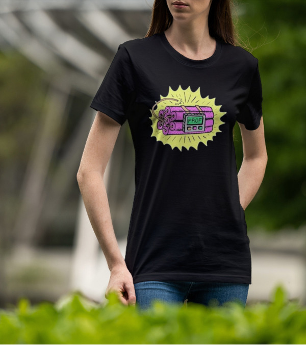Prof Dynamite Cartoon Bomb Graphic T-Shirt