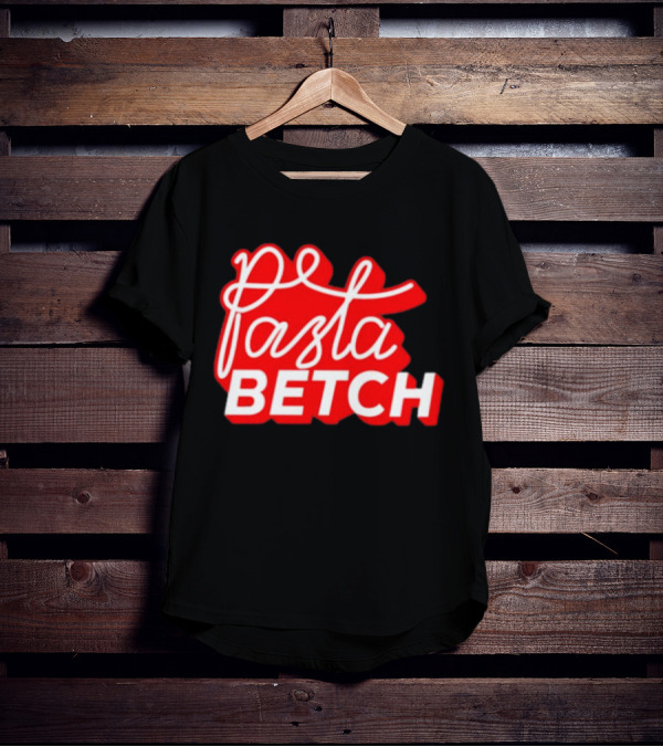 ITSQCP Pasta Betch Red And White Bold Script T-Shirt