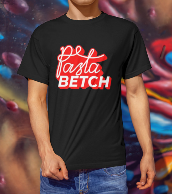 ITSQCP Pasta Betch Red And White Bold Script T-Shirt