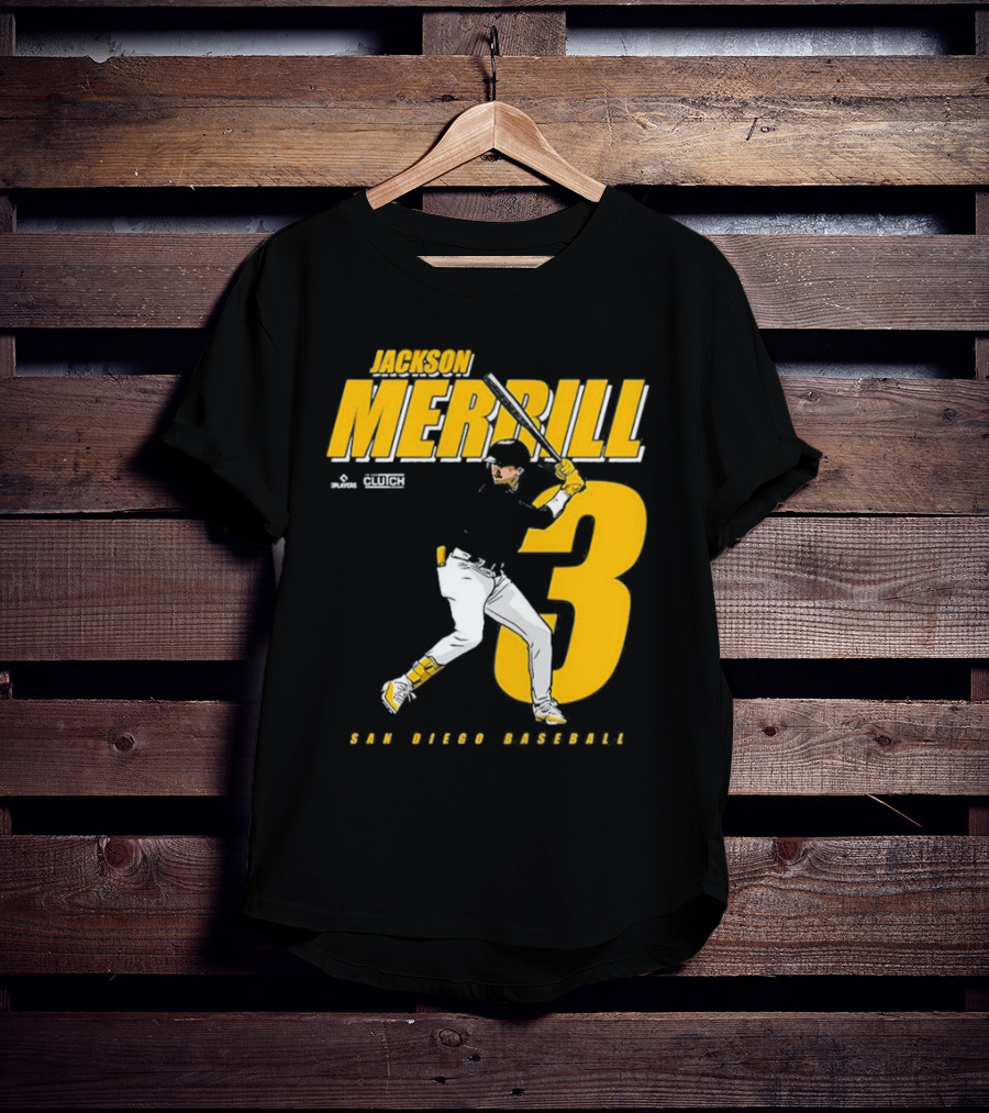 Jackson Merrill 3 San Diego Baseball Clutch Players T-Shirt
