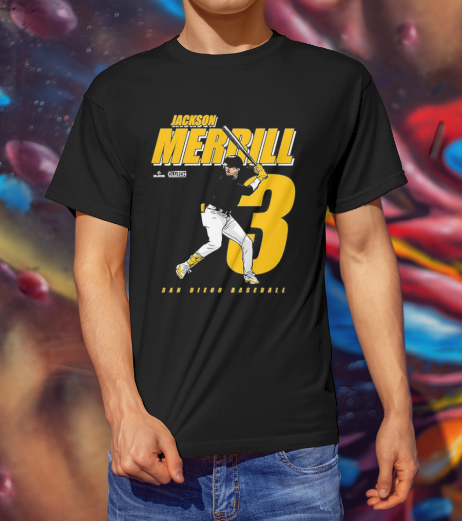 Jackson Merrill 3 San Diego Baseball Clutch Players T-Shirt