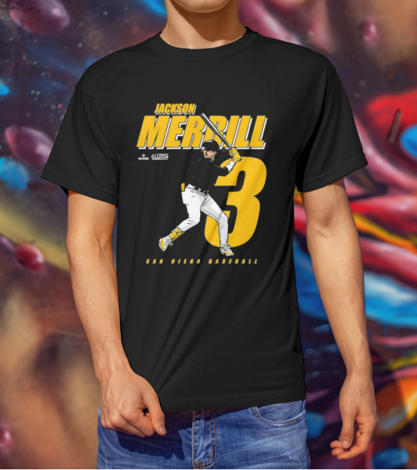 Jackson Merrill 3 San Diego Baseball Clutch Players T-Shirt