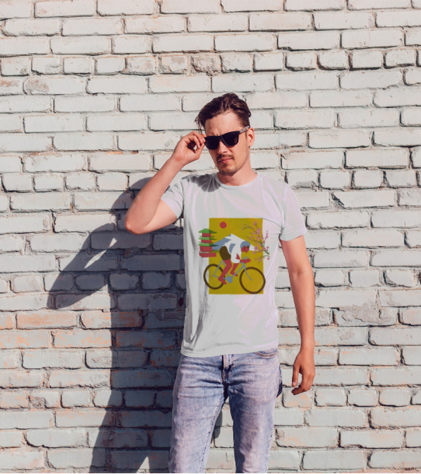 Cdawgva Cycling Pagoda Sakura Japan T-Shirt