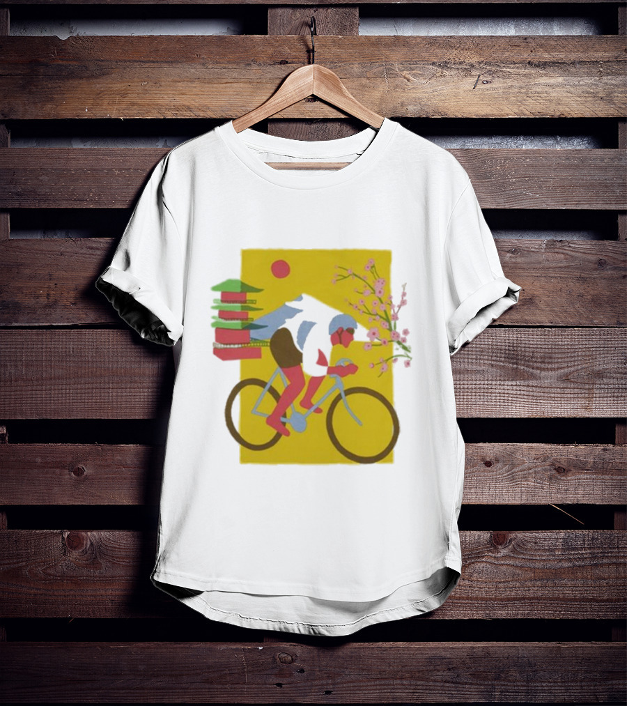 Cdawgva Cycling Pagoda Sakura Japan T-Shirt