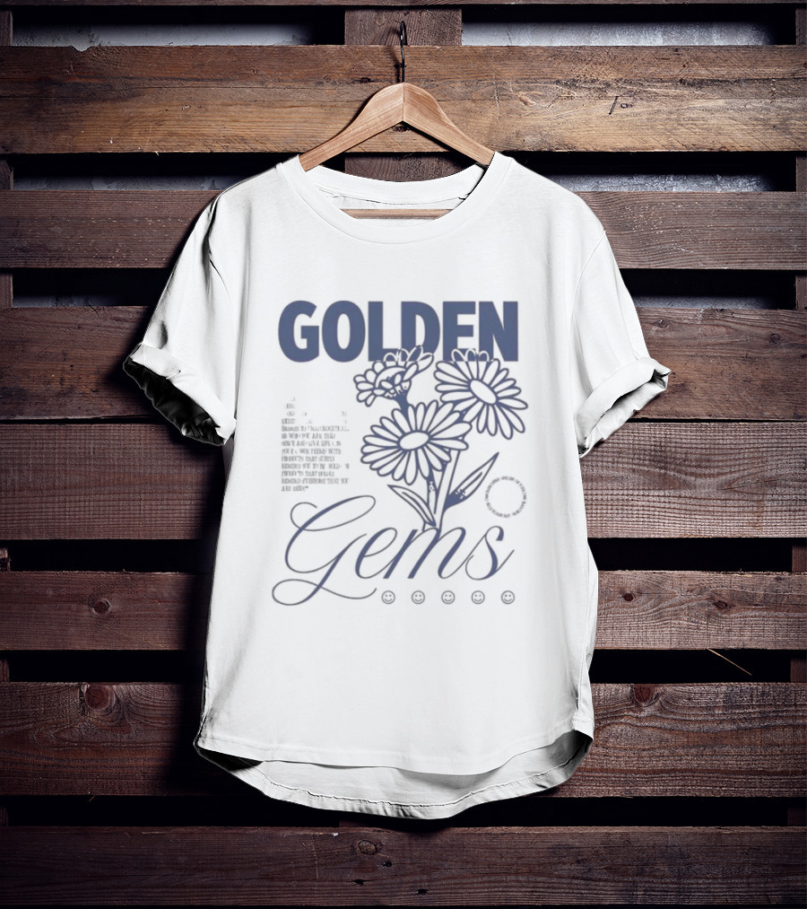 Golden Gems Smiley Daisy Manifesto T-Shirt
