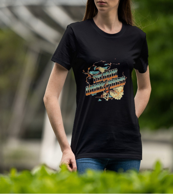 The Devil Wears Prada Bald Eagle Electric Orange And Blue T-Shirt