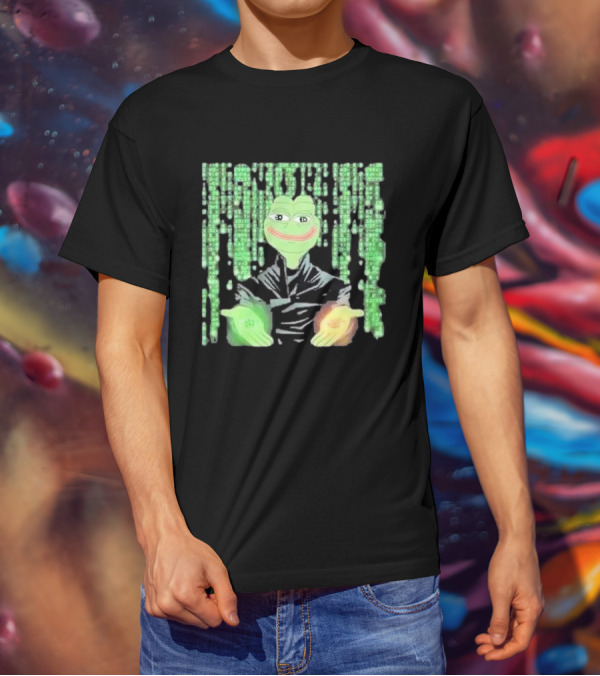Pepe Matrix Code With Green Red Pill Aesthetic T-Shirt