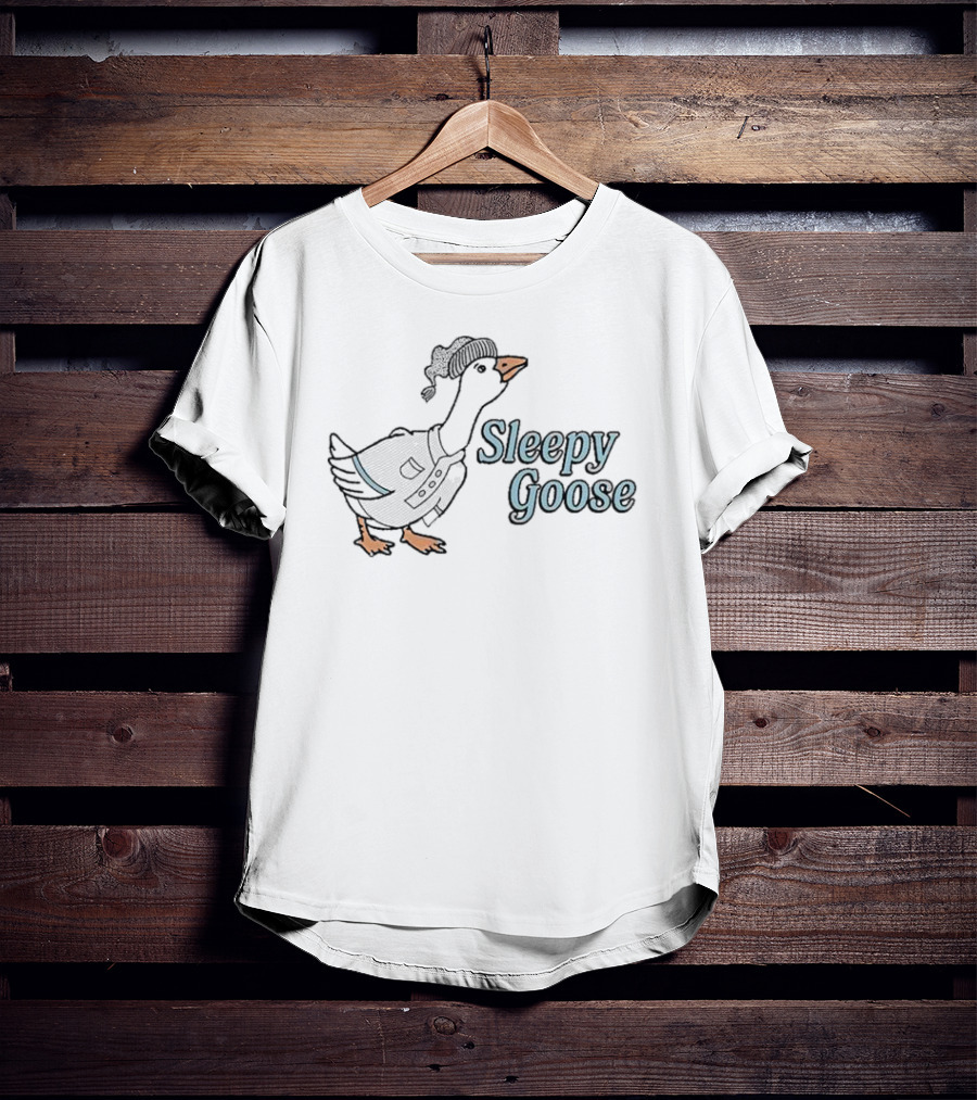 Sleepy Goose In Nightcap And Pajamas T-Shirt
