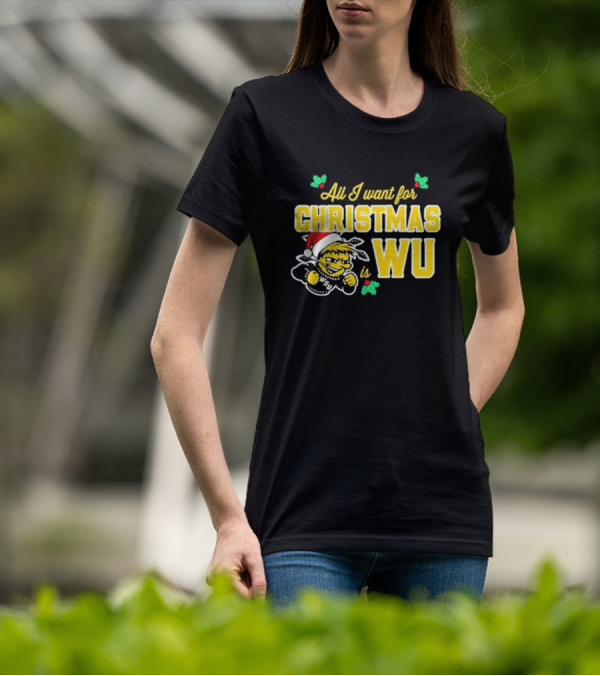 All I Want For Christmas Is Wu Santa Shocker Character WSU Holiday T-Shirt