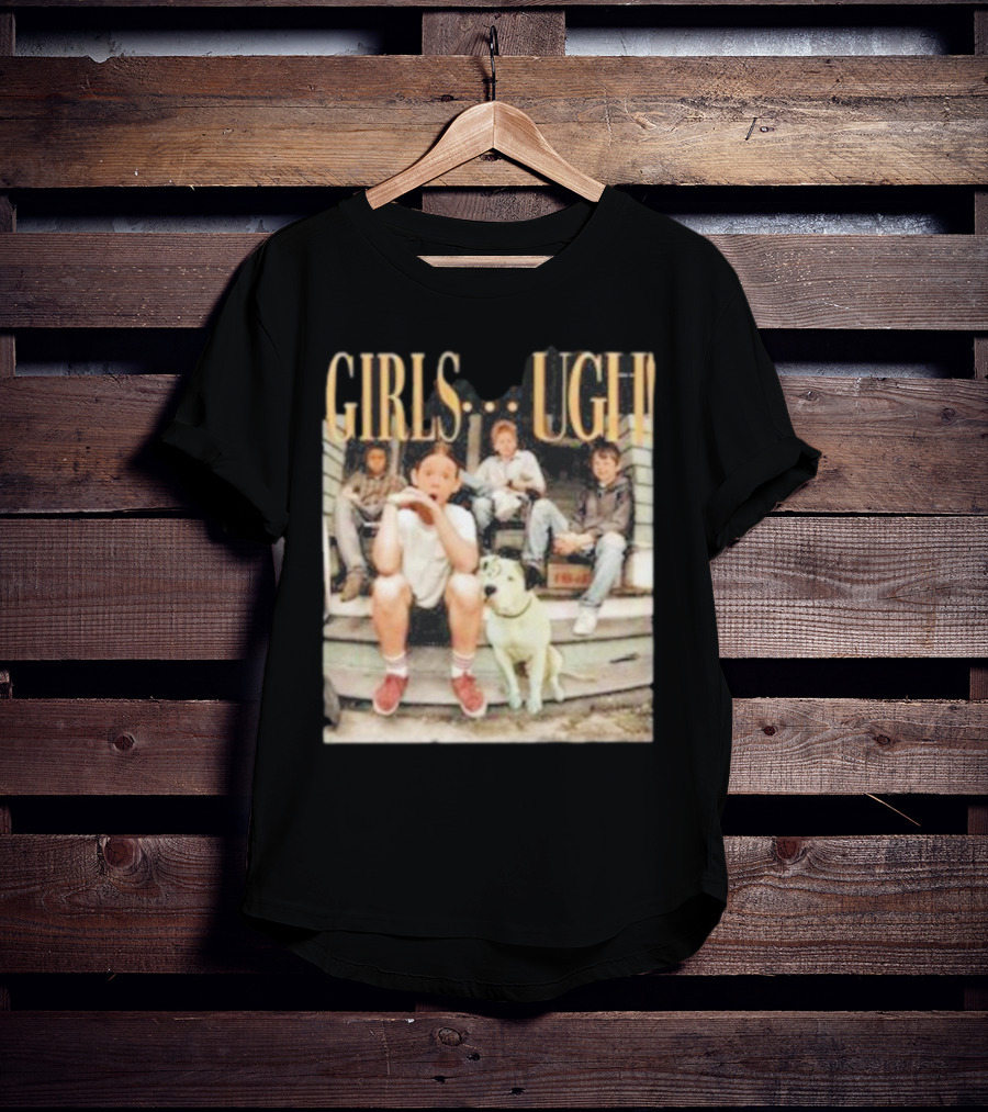 GIRLS UGH Thug Life Valentine Boys Sitting With Dog T-Shirt