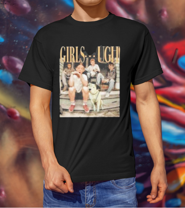 GIRLS UGH Thug Life Valentine Boys Sitting With Dog T-Shirt