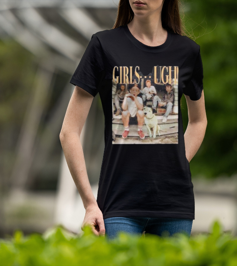 GIRLS UGH Thug Life Valentine Boys Sitting With Dog T-Shirt