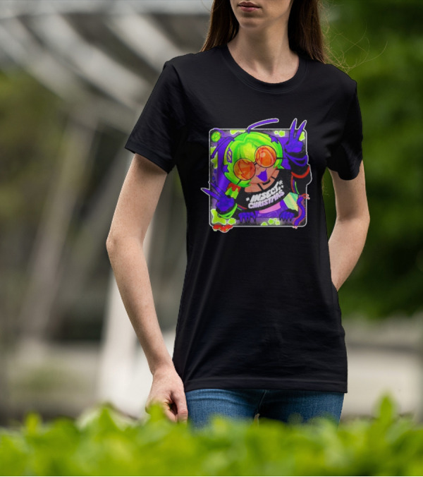 Insect Christmas Neon Peace Alien Vibes T-Shirt