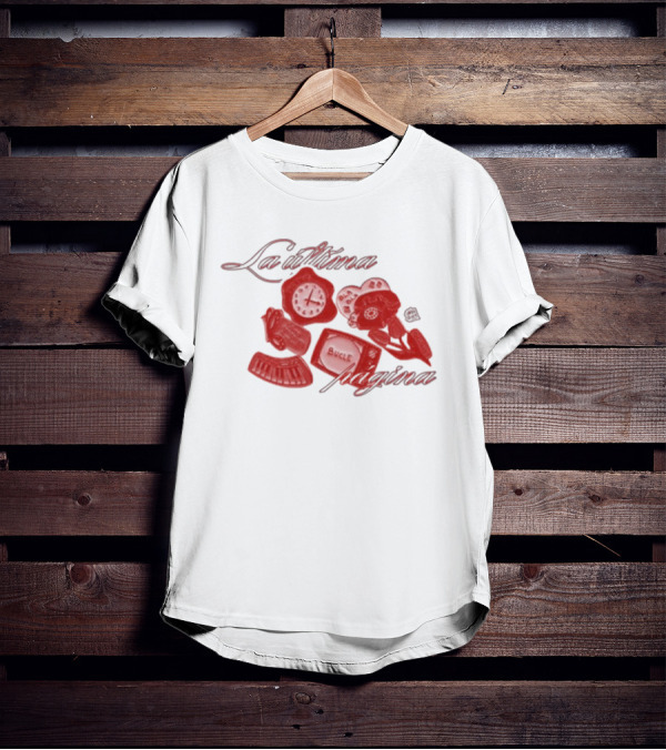 Chiara Oliver La Última Página Reloj Libro Vida Bucle Flor Esquema Rojo T-Shirt