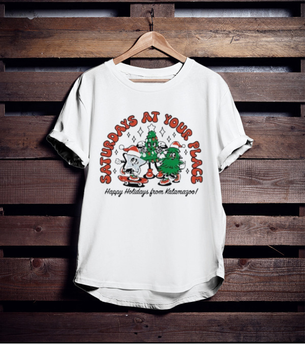 Saturdays At Your Place Happy Holidays From Kalamazoo Christmas T-Shirt
