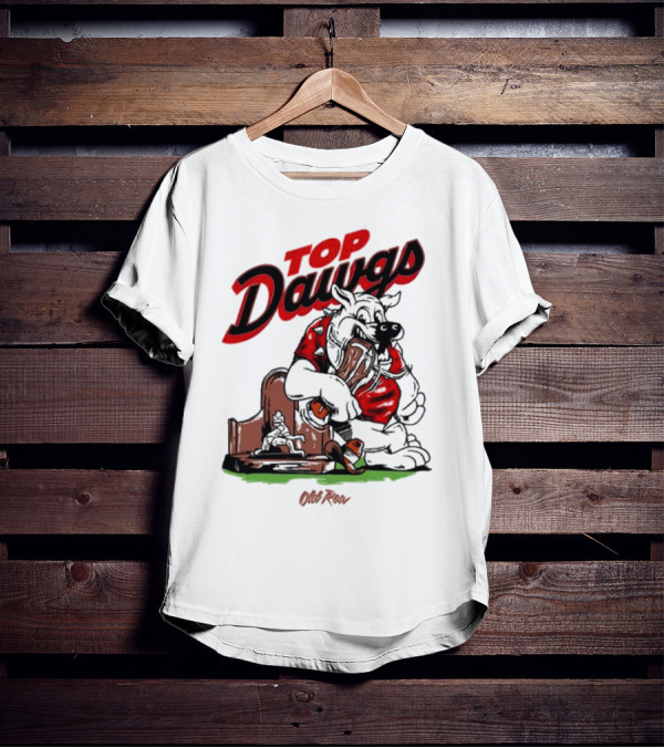 Top Dawgs Old Row Bulldog Eating Trophy Image T-Shirt