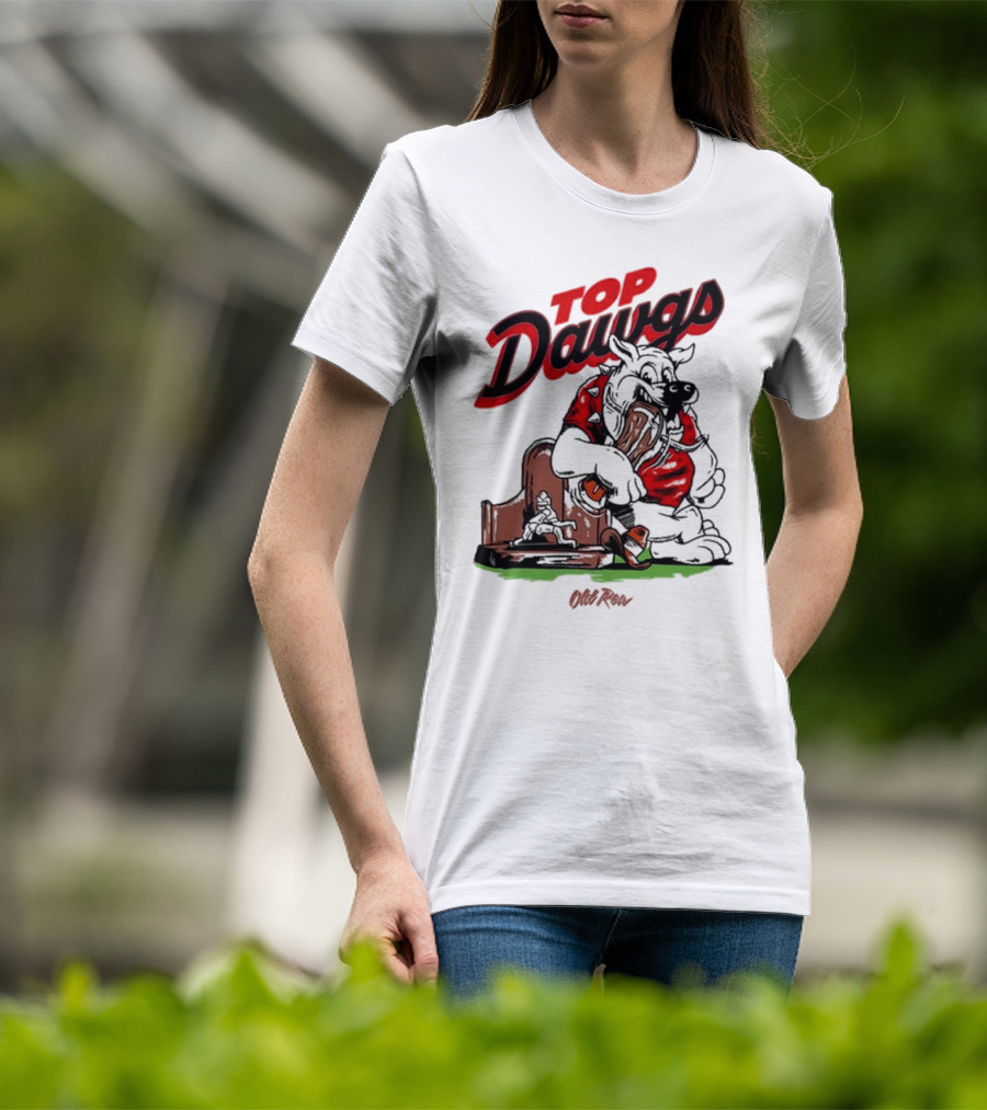 Top Dawgs Old Row Bulldog Eating Trophy Image T-Shirt