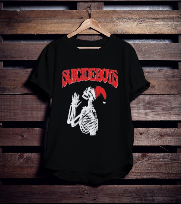 SUICIDEBOYS Skeleton Santa Hat T-Shirt