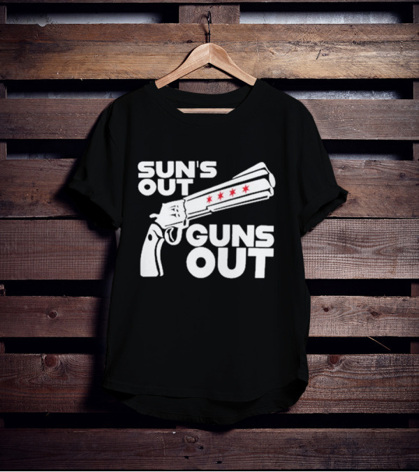 Sun’s Out Guns Out Gun With Stars On Barrel T-Shirt