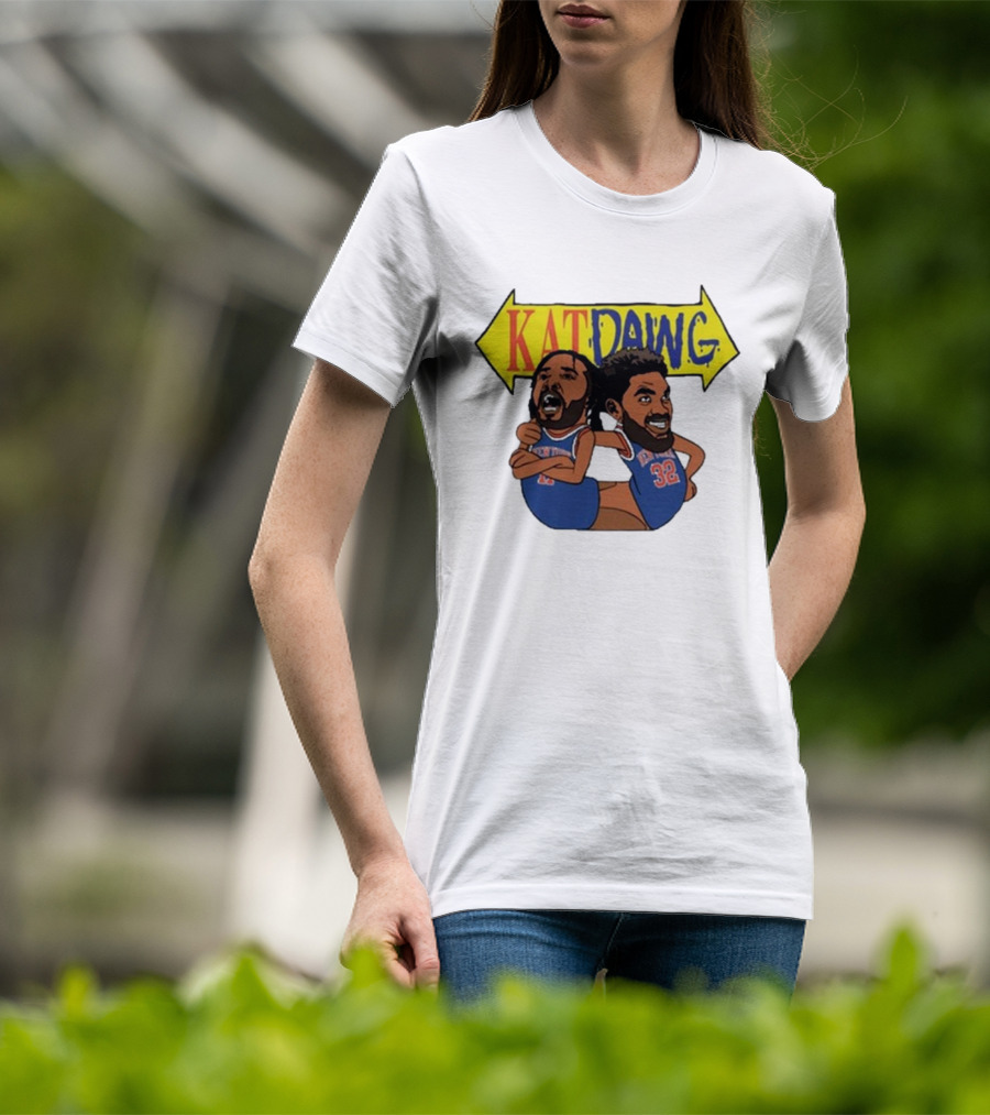 Big Knick Energy Kat Dawg Basketball Cartoon Duo T-Shirt