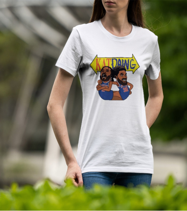 Big Knick Energy Kat Dawg Basketball Cartoon Duo T-Shirt
