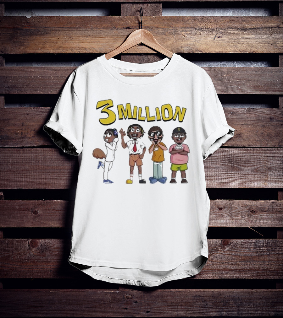 Daydrian Harding 3 Million Subscribers Celebration With Cartoon Characters T-Shirt