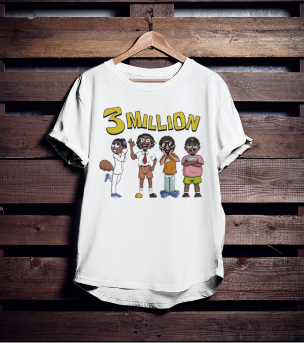 Daydrian Harding 3 Million Subscribers Celebration With Cartoon Characters T-Shirt