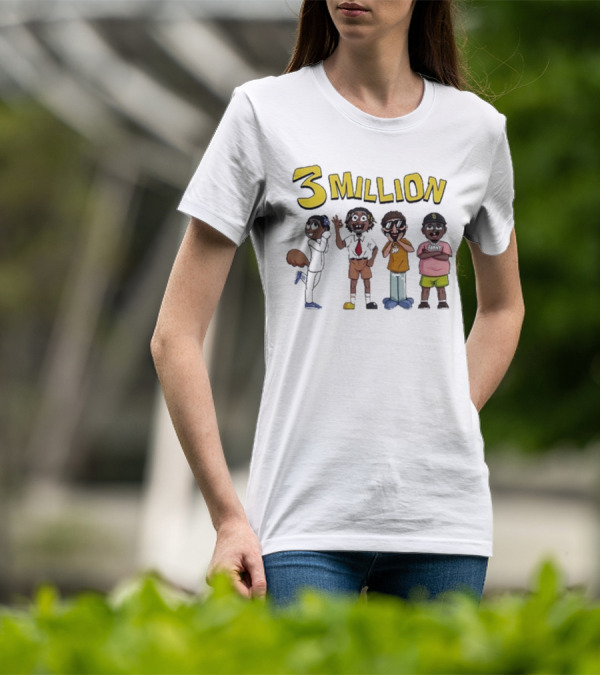 Daydrian Harding 3 Million Subscribers Celebration With Cartoon Characters T-Shirt
