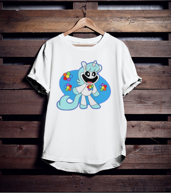 Unicorn Craftycorn Critters With Colorful Flowers And Smiling Face T-Shirt