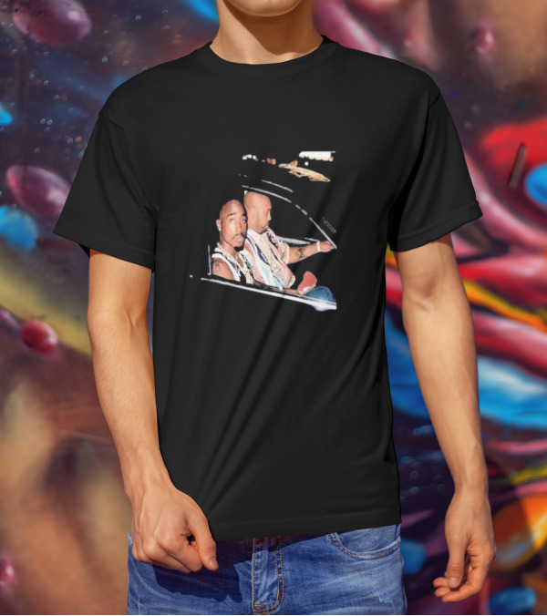 2Pac And Suge Knight Black Car Night Image T-Shirt