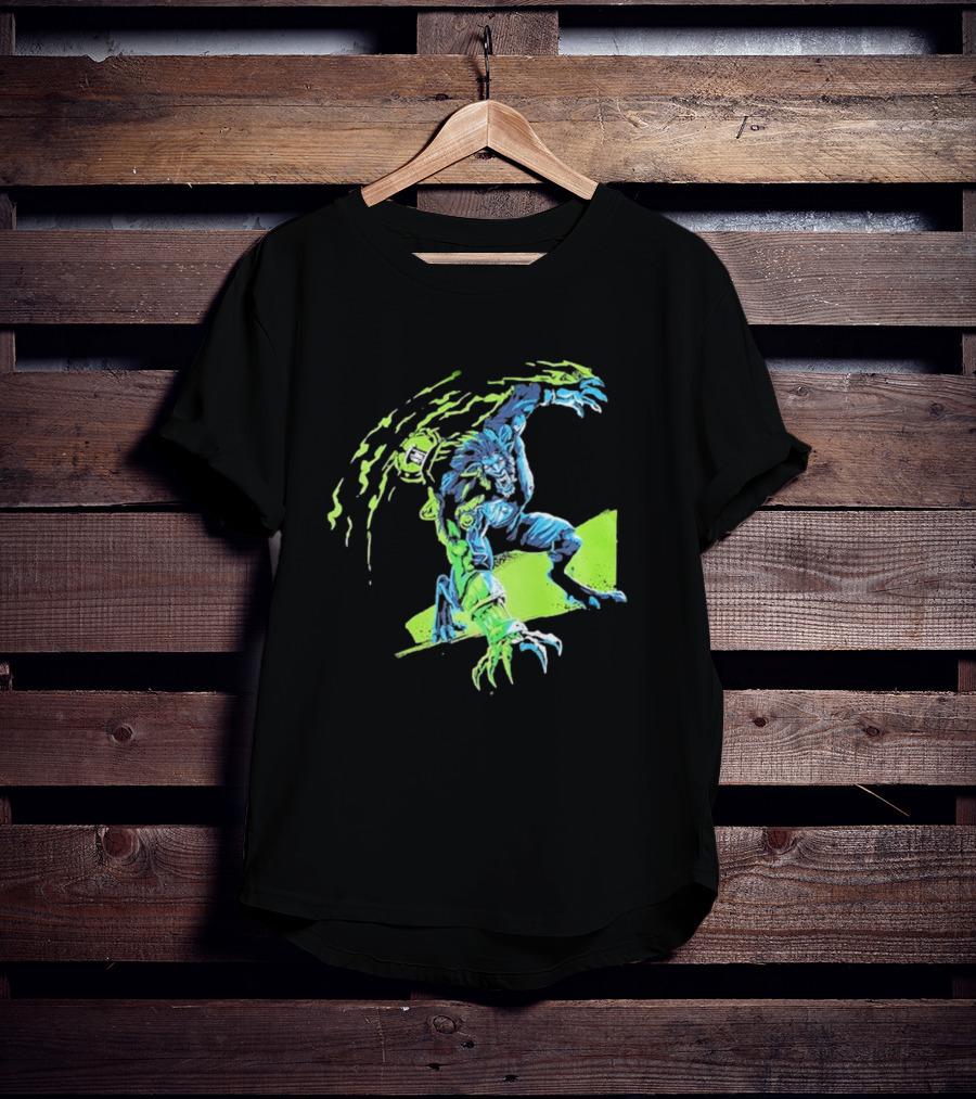 Arcane Warwick Champion Of Legends League Monster Claws And Green Energy Burst T-Shirt