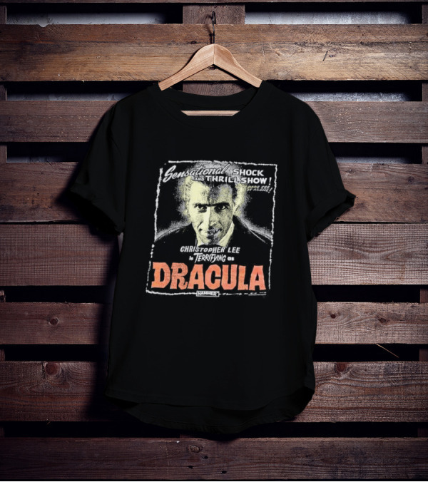 Sensational Shock And Thrill Show Christopher Lee Terrifying As Dracula Hammer T-Shirt