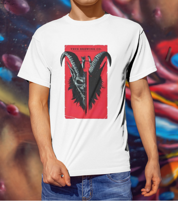 Trve Brewing Co. Krampus Red And Black Goat Skull T-Shirt