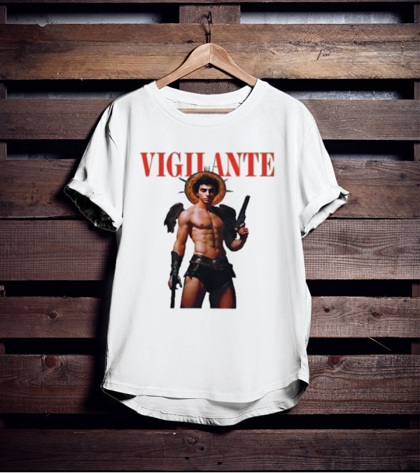 Vigilante Angelic Warrior With Wings And Guns T-Shirt