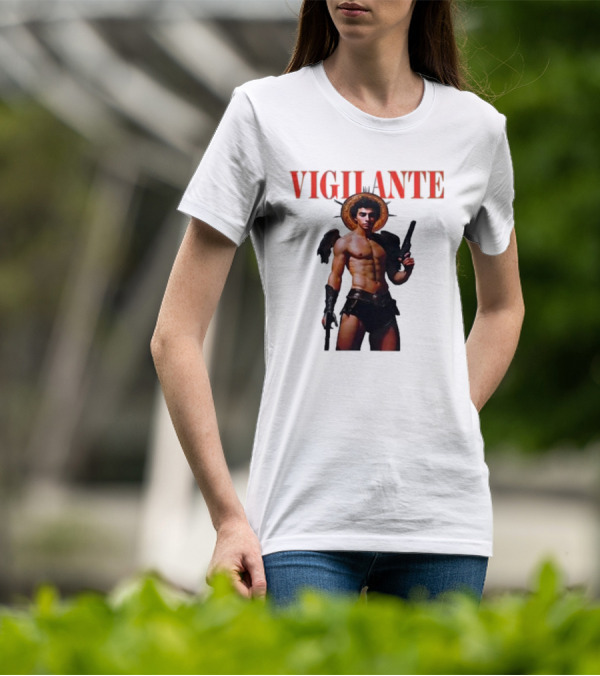 Vigilante Angelic Warrior With Wings And Guns T-Shirt