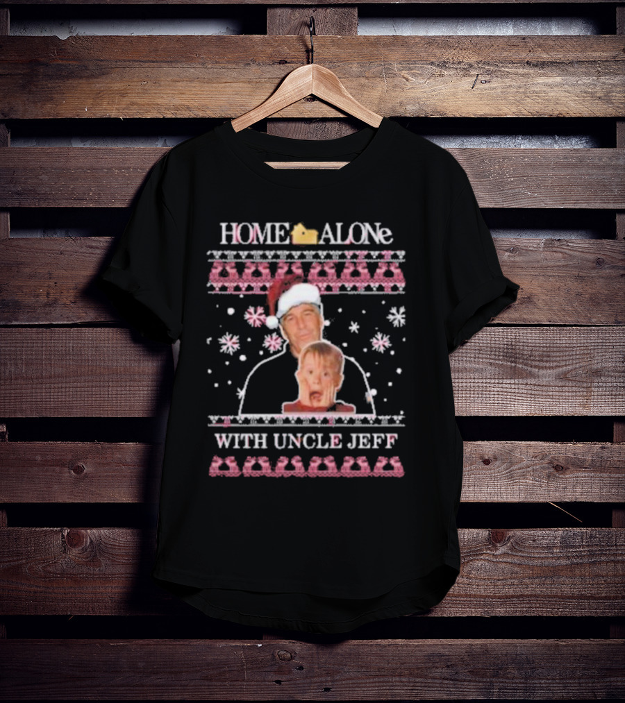 HOME ALONe With Uncle Jeff Ugly Christmas T-Shirt