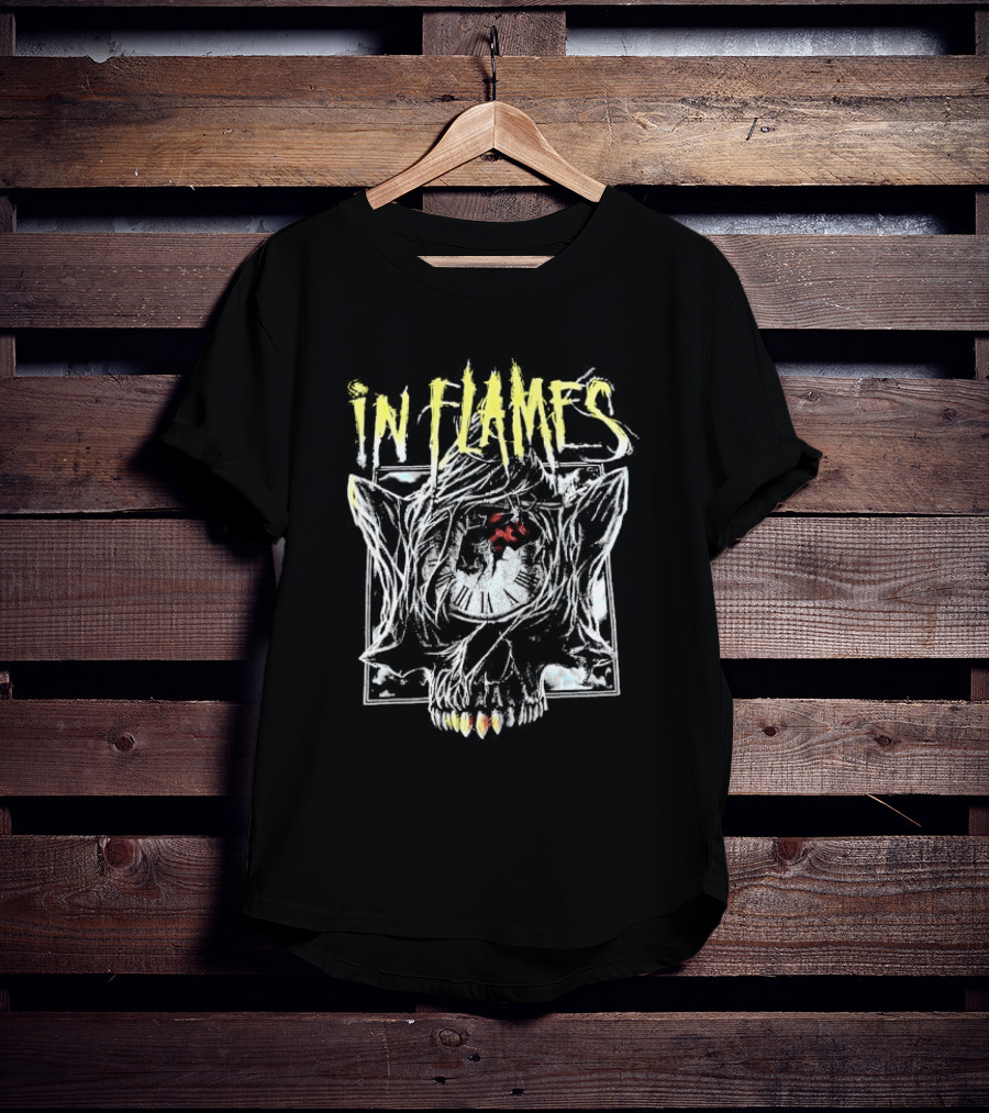 In Flames Skull Clock Graphic Another Lie Another Excuse T-Shirt