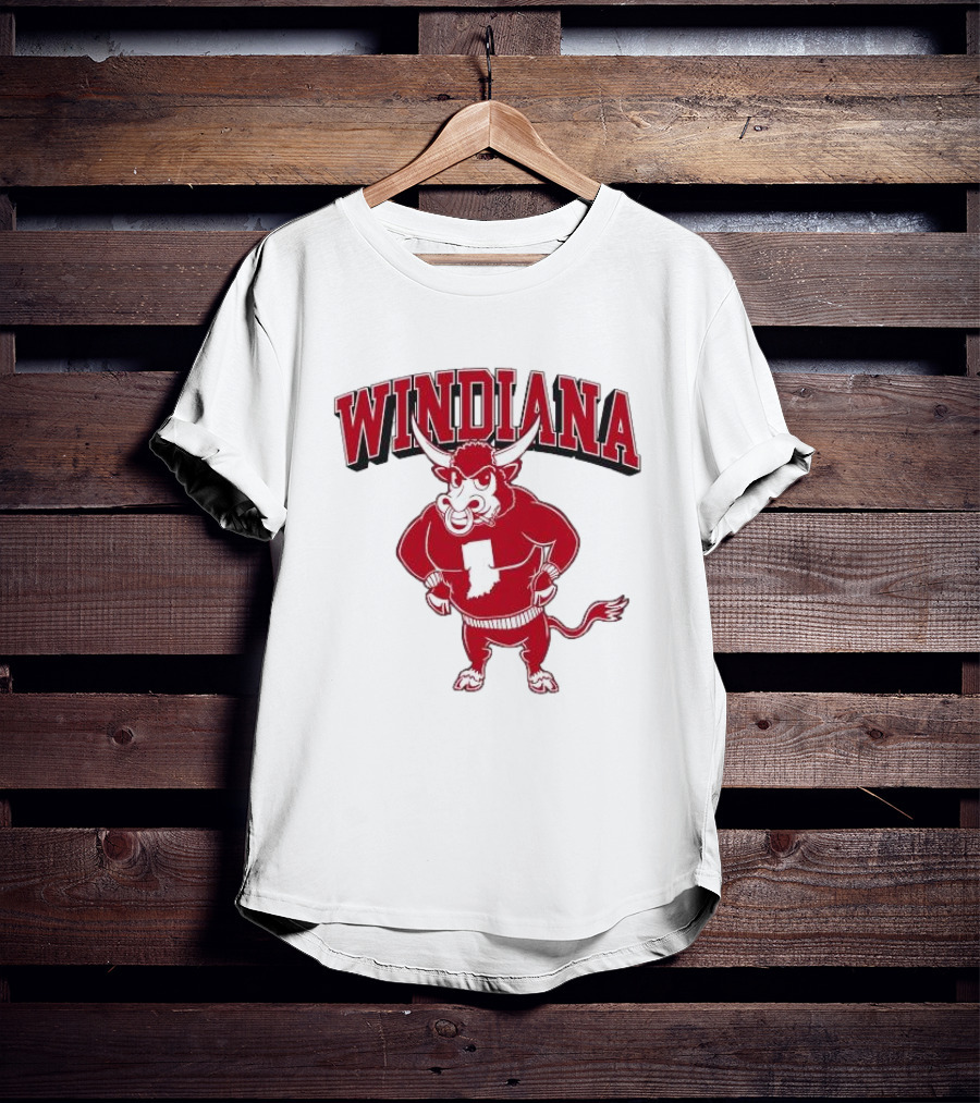 Windiana Red Bull Indiana State Outline T-Shirt