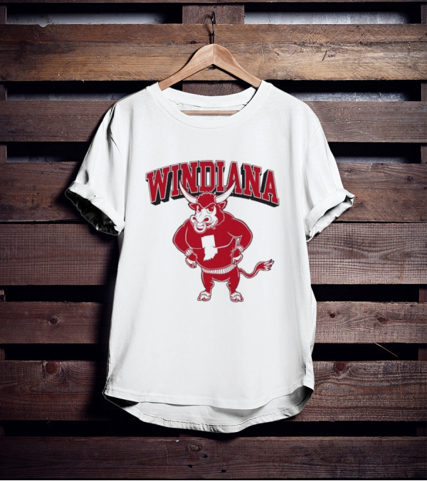 Windiana Red Bull Indiana State Outline T-Shirt