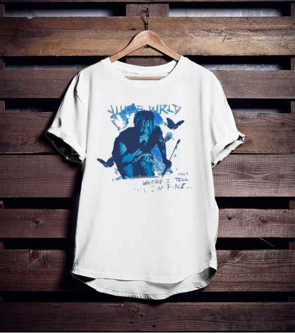 Juice Wrld Wishing Well 999 Butterfly Where I Tell You I'm Fine T-Shirt